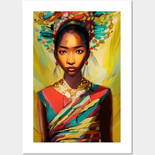 Ethnic asian portrait Posters and Art